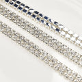 3/4mm Double Row D-shaped Claw Tight Rhinestone Chain Glass Diamond Crystal Trim DIY Photo Frame Shoes Clothing Accessories