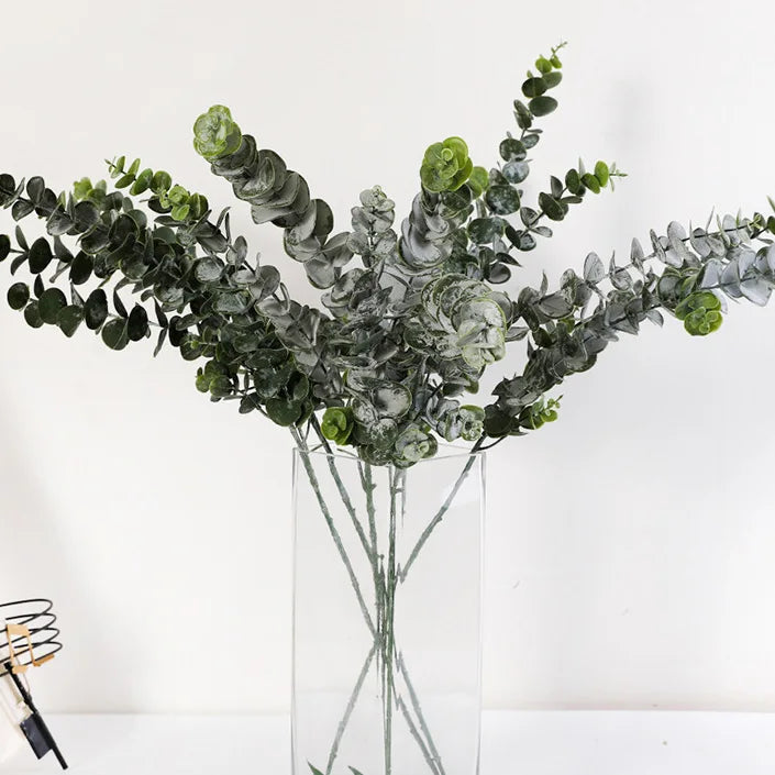 Factory Price Silk Artificial Eucalyptus Leaves Matching Flower Wholesale