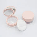 Pink Flip Cover Cosmetic Makeup Powder Packaging Container Case Empty Plastic Loose Powder Jar With Sifter
