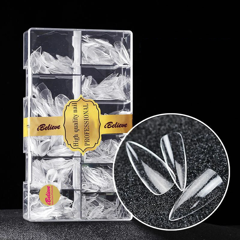 New Product Full/half Cover Long Round No Trace Nail Tip clear Ballerina Soft Gel Nails Tip for Nail Art Practice Display