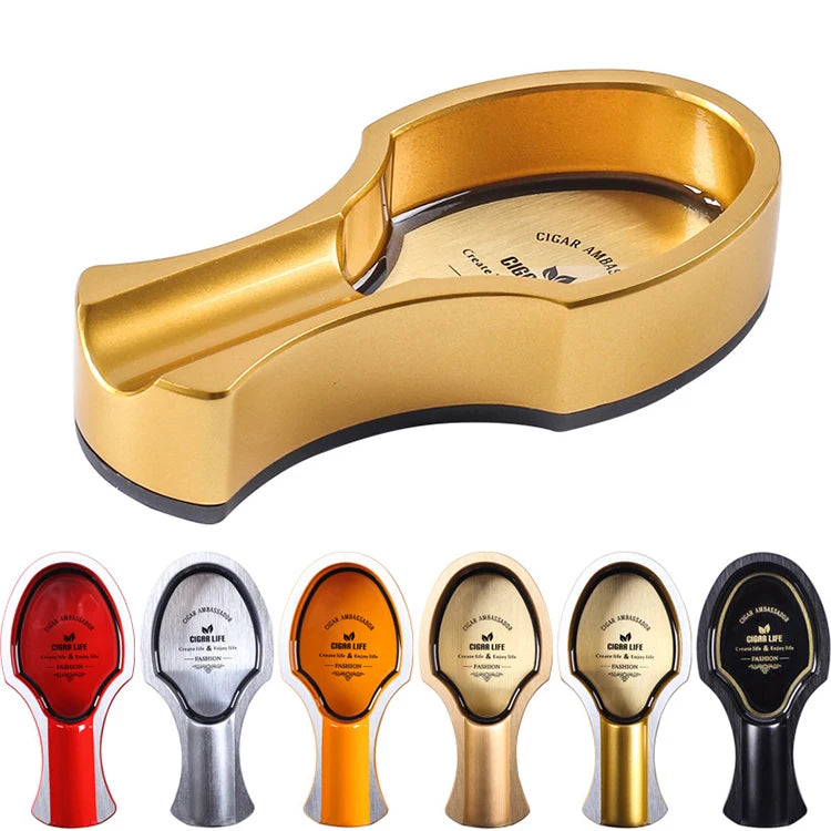 2023 Smoking Accessories Multifunction Custom Logo Luxury Alloy Metal Cigar Ashtray Gift for Man