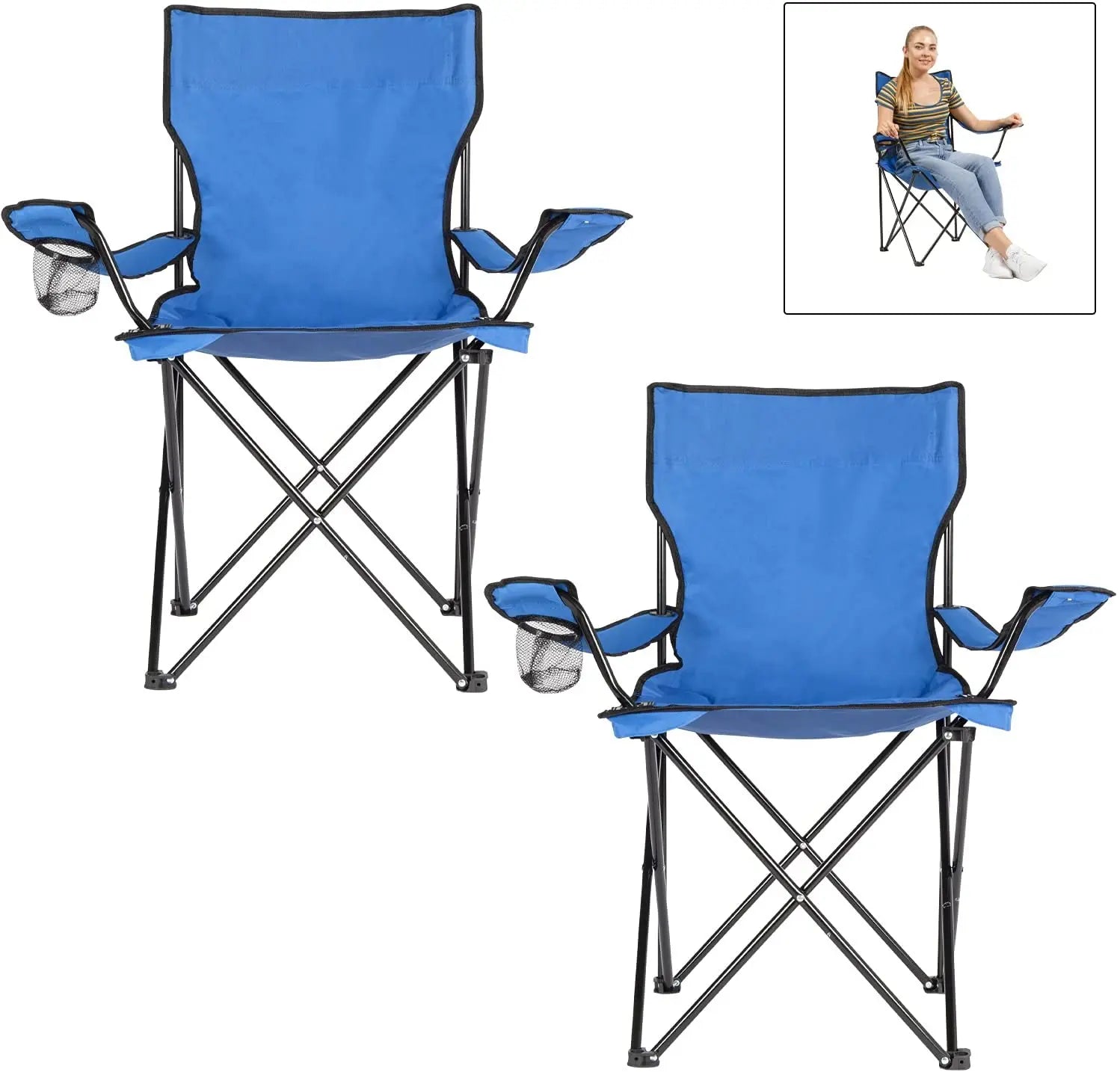 Woqi Sports Games Pools Camping Chair Road Trips With Easy Carry Storage Bag Outdoor Furniture Modern Garden Chair