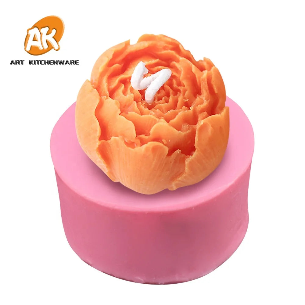 AK New 3D Rose Flower Silicone Soap Mold Candle Mould Chocolate Mold DIY Cake Chocolate Candy Baking Mould Molds Handmade Craft