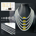 Fine Jewelry Hip Hop 925 Sterling Silver D VVS Moissanite Diamond Cluster Iced Out Tennis Chain Bracelet Necklace for Men Women
