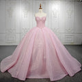 For Jancember 1141 Princess Sweetheart Elegant Pink Ball Gown Evening Party Dresses with Beading Crystal Appliques Eco-Friendly
