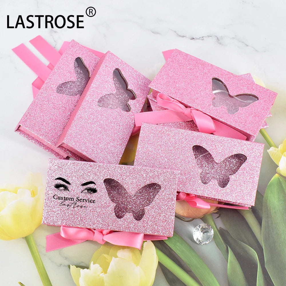 Customized 25mm Full Strip Eyelash Packaging Box Private Label Butterfly Box Vendor Packaging