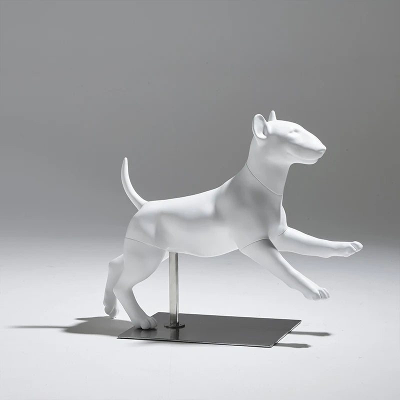 Bull Terrier Running Dog Mannequin Fiberglass Detachable Dog Mannequin Pet Store Window Display Mannequin for Dog Clothing
