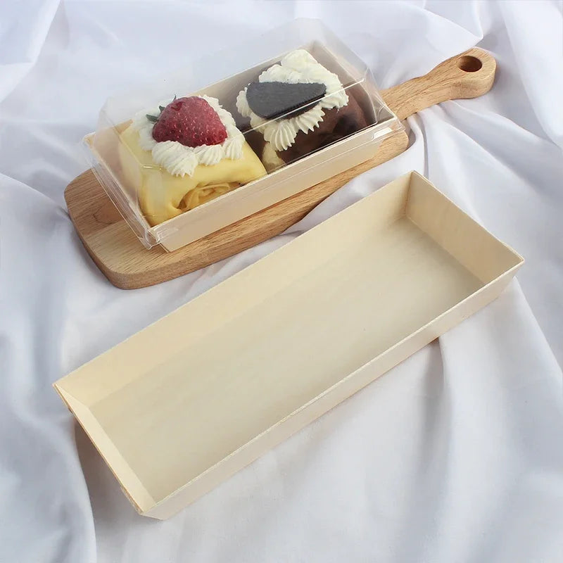Custom Solid Wood Cake Gift Package Wooden Craft Box Pudding Sushi Box Wooden Sushi Box