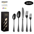 Customized Box Logo Fine Polishing Stainless Steel 18 0 Blue Kitchen Tableware Cutlery Flatware Box Gift Set 20 Piece