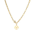 Beimai OEM Necklace 18k Gold-plated Stainless Steel Birthstone Zodiac Necklace