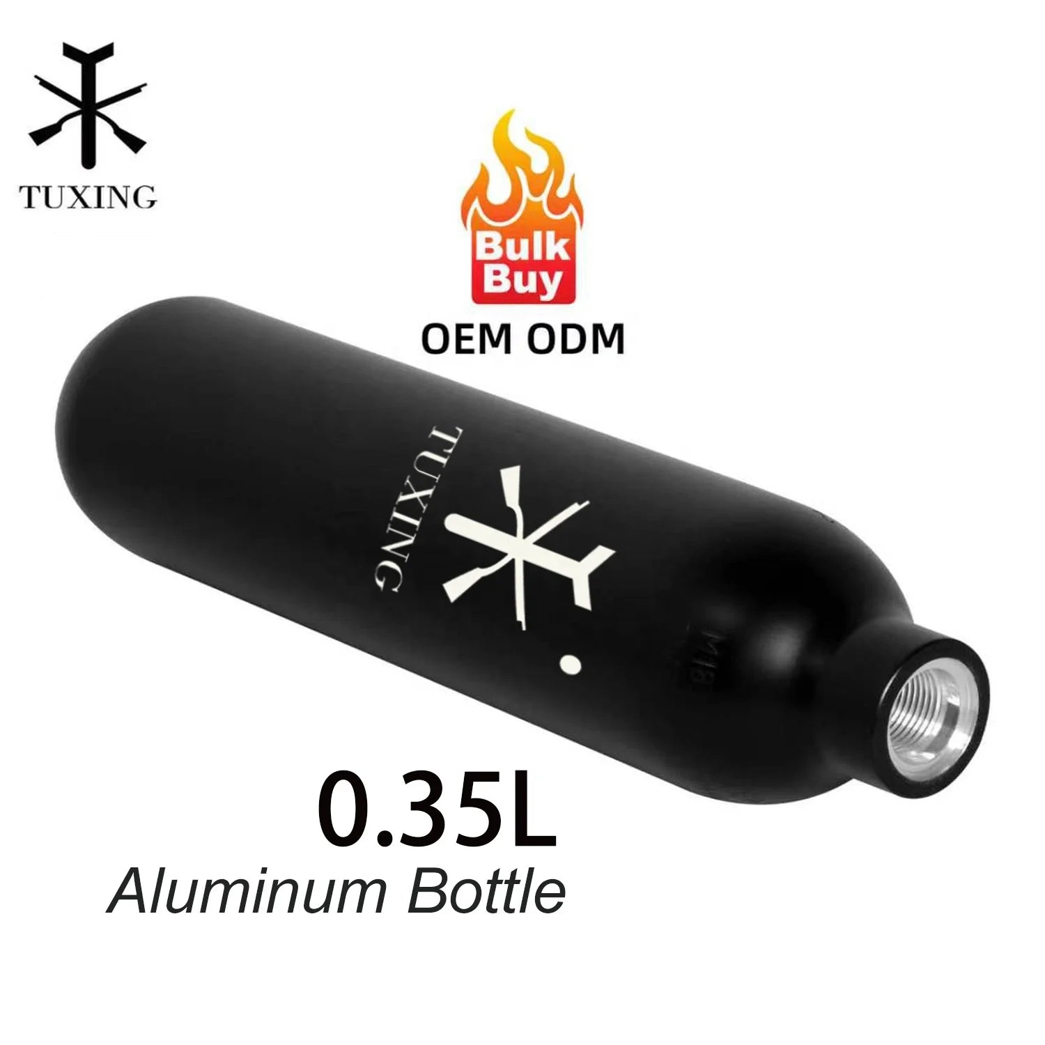 TUXING 0.35L Customized LOGO Round Bottom Hpa 350cc 200Bar 3000Psi 20Mpa Paintball Game Portable High Pressure Aluminum Air Tank
