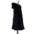 MWFur Winter Season Leisure Detachable Fur Coat for Lady Fashion Winter Rabbit Fur Long Style Coat With Fox Fur Collar