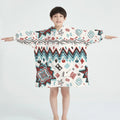 Factory Oversized Sherpa Hoodie Sweatshirt Warm Plush Kids Hooded Blanket with Pocket Sleeves Wearable Blankets