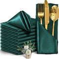 Square Silk Satin Fabric Bright Heavy Silk SatinTable Napkin for Wedding Banquet Party Decoration