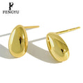 18K Gold Geometrical Oval Stud Earrings for Women 925 Sterling Silver Simple Earring Custom Designer Fine Jewelry Wholesale