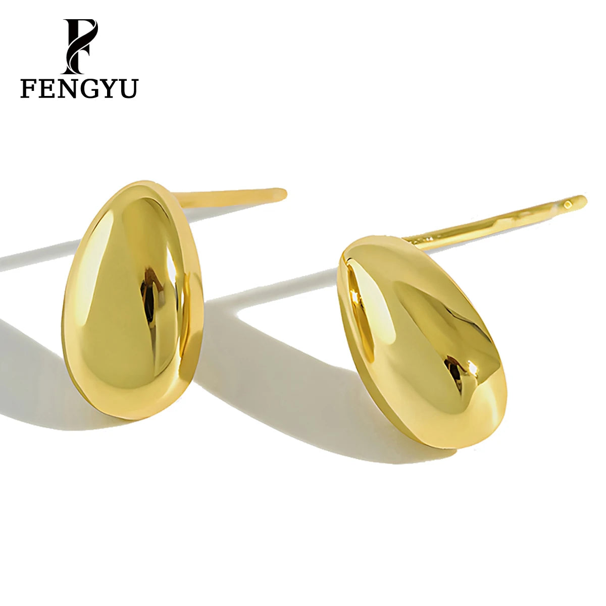18K Gold Geometrical Oval Stud Earrings for Women 925 Sterling Silver Simple Earring Custom Designer Fine Jewelry Wholesale