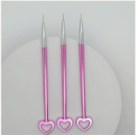 Nail Art Tools 3 Pieces Heart-shaped Dazzle Drawing Flower Carving Pen Light Thread Point Drilling Pen Nail Polish Brush Set