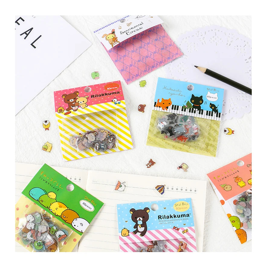 Custom Japanese Cute Stickers Japanese Biology Cartoon Stickers Gifts for Children Kids Decoration Scrapbook Stickers