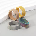 Simple Fashion 8MM Vacuum Plated Titanium Steel Ring Waterproof 5 Colors Braided Mesh Soft Ring Couple Ring Jewelry