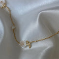 Waterproof Cherry Blossom Necklace 18k Gold Plated Flower Charm Link Chain Necklaces for Women