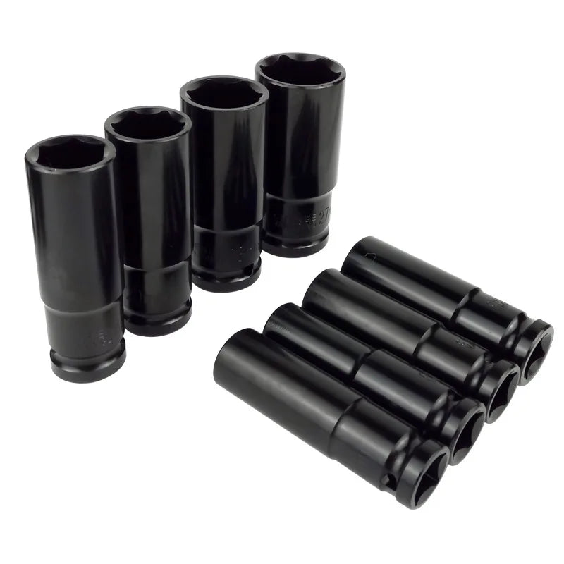 8-32mm 1 1/2 in Chrome Drive Heavy Duty Impact Socket Set for DIY Tire Screw Removal (OEM)