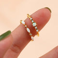 Natural Ethiopian Opal Gemstone Ring Stainless Steel Jewelry Gold Ring Supplier Fine Jewelry Manufacturer Moonstone Ring