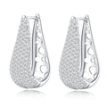 Bling Bling Cubic Zirconia Micro Paved U Shaped Big Hoop Earrings for Women Luxury Wedding Bridal Earrings Chunky Party Jewelry