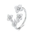 925 Sterling Silver Open Ring with Frosted Texture Flower Fine Jewelry for Wedding Engagement for OL Women Party Model SCR1106