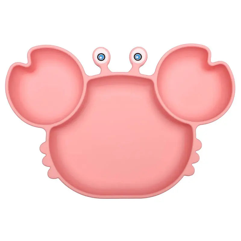 BPA-Free Eco Dining Tableware for Kids Baby Infant Food Grade Crab Silicone Plate Toddler Placemat for Eating and Eating