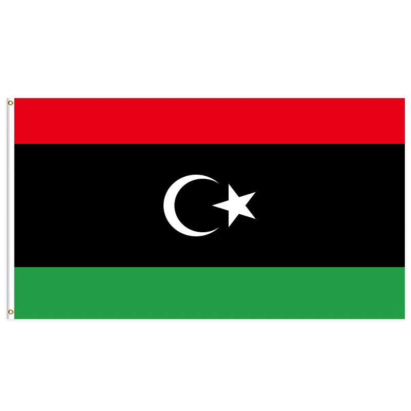 3x5 Ft Libya Flag Heavy Duty Polyester Grommets Libyan National Banner Drapeau Libye Vivid Color for Outdoor Activity