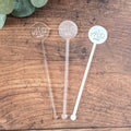Custom Logo Coffee Drink Mixer Reusable Clear Acrylic Cocktail Stirrers Swizzle Stick Wedding Drink Stirrers