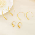Wholesale Bulk Fashion Small Korean Stainless Steel Tear Drop Water Wire U Dangle Chic Earrings Jewelry Women