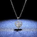 925 Sterling Silver Round Cut Moissanite Diamond Pendant Necklace Engagement Heart Style Gemstone Necklace