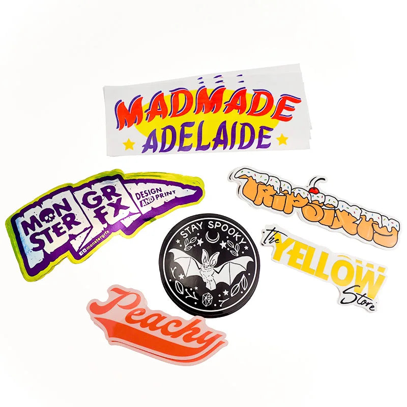 Custom Brand Real Adhesive Logo Glossy Waterproof Die Cut Sticker Label with logo