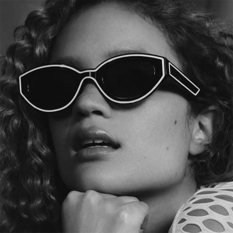 DOISYER Popular New Design Cat Eye Sunglasses for Women Fashion Party Hip-Hop Decorated Eyewear Pilot Style PC Also for Men