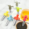 Eco Friendly Funny Gift Spring Relaxing Man Metal Tea Bag Strainer