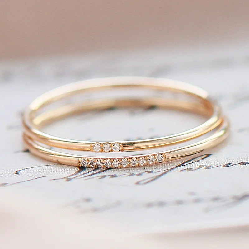 14K Gold Filled Zircon Rings Knuckle Rings Boho Jewelry Anillos Mujer Bague Femme Minimalism Anelli Donna Aneis Ring for Women