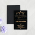 Custom Design Black Velvet Greeting Card Invitation Card with Gold Foil Text for Wedding Event Menu Card