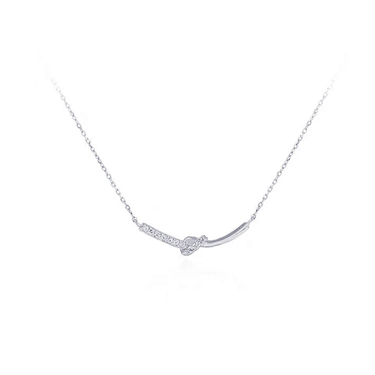 Trendy Design 925 Sterling Silver Jewelry Gold Plated Necklace Fashion Knot Necklace