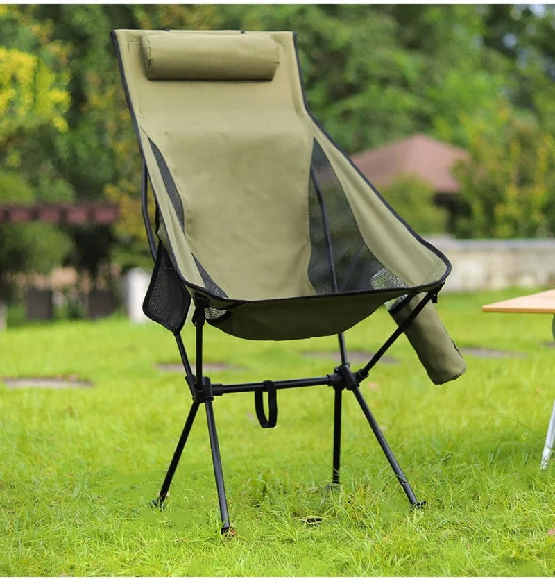 New Upgraded Outdoor Folding Ultralight Aluminium Alloy Camping Chair 150KG High Load Fishing Chair Beach Garden BBQ Chair