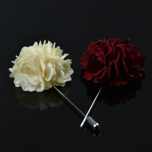 Classic Men's Fashion Brooch Lapel Pin Pure Color Fabric Flower With High Safety Standards & Stylish MegaBDM