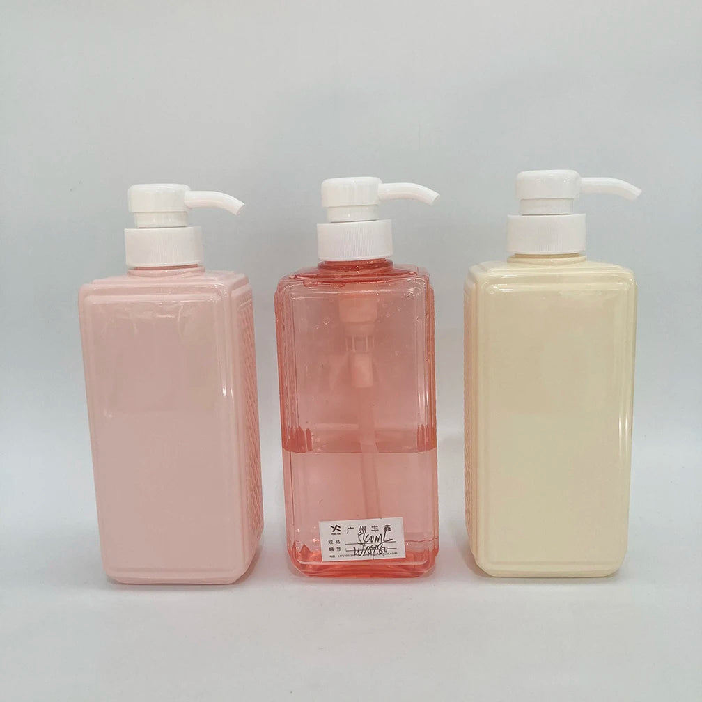 Luxury 500ml Light Yellow Empty Plastic Lotion Pump Bottle Eco-Friendly Skincare Packaging for Conditioner