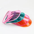 High Quality Transparent  PVC Plastic Sunscreen Sunshade Hat UV Protection Head Cap Hair Clip Empty Cap Visor for Riding