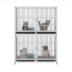 Multiple Sizes Cat Breeding Cages 2-Layer Outdoor Square-Tube Steel Wire Pet Cage Animal Cage With Wheel