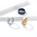Wholesale Simple Design Hexagonal Gold Plated Hot Selling Stainless Steel Man Custom Logo Ring for Man JZ723