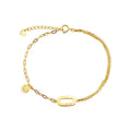 18K Solid Gold With Smiling Face Charms Bracelets Unique Design Fine Jewelry for Women Girl Gift Customized