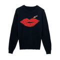 New Fashion Sequined Red Lip Style Simplistic Top Bending Undershirt Sweater for Women