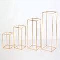 Metal Event Rectangle Knock-down  Frame Detachable Centerpieces Flower Stand for Wedding Table Decoration