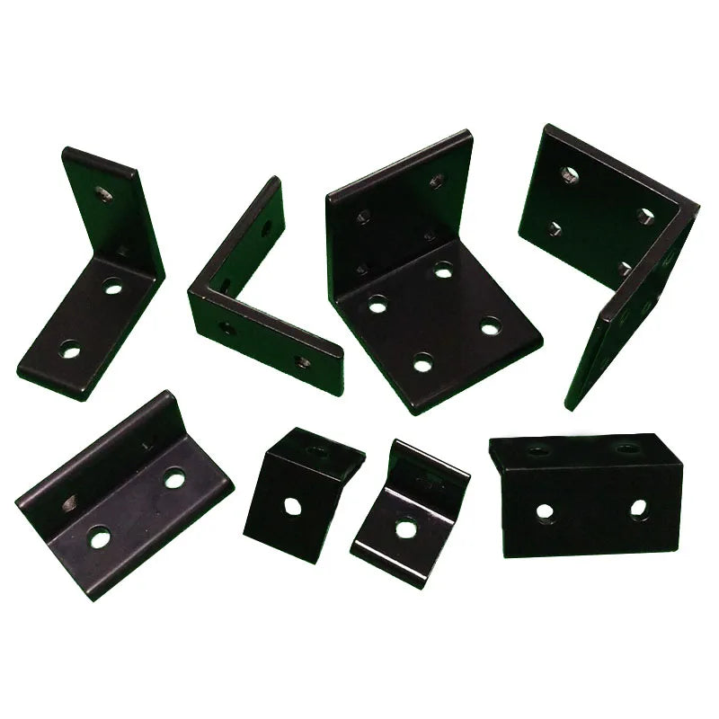 SDPSI 2020 2040 L-Shape Black Corner Brackets 4pcs/lot Fitting Angle Aluminum 3030 3060 4040 4080 Connector Aluminium Profile