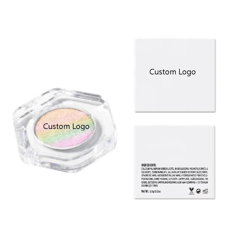 Oem High Pigment Rainbow Eye Shadow Powder Holographic Duochrome Pressed Eyeshadow Pigment Chameleon Eyeshadow
